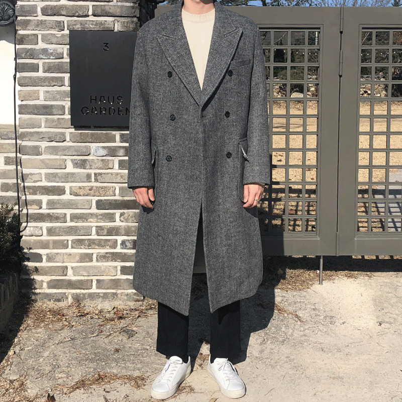 미 헤링본 코트 (2color), 어나지